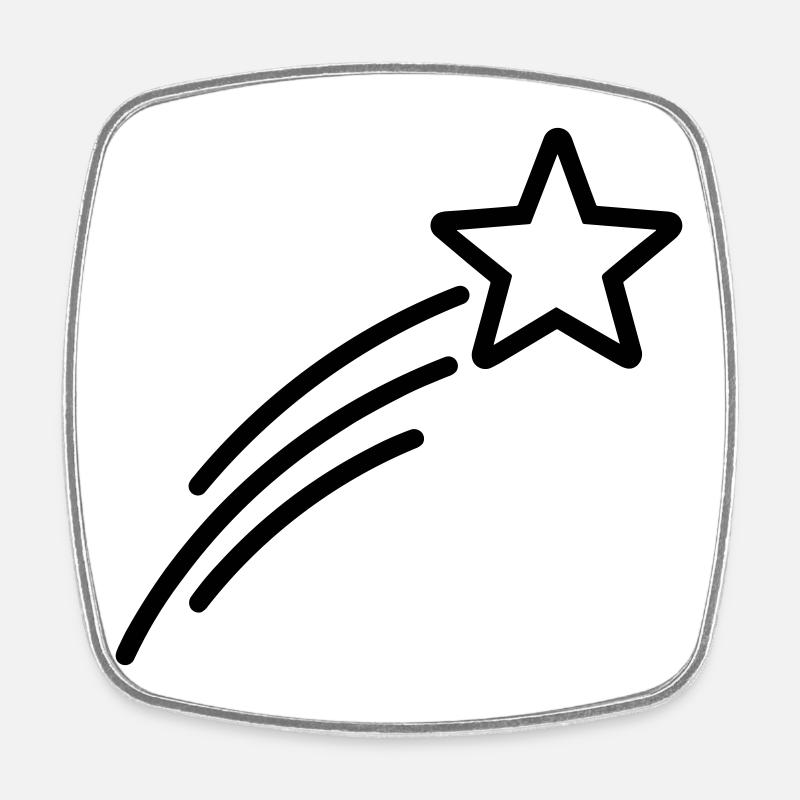 shooting star - Square fridge magnet - white