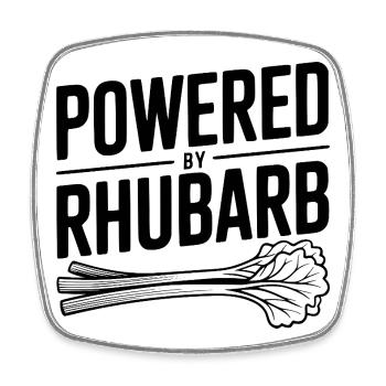 Propulsé par la rhubarbe - Magnet carré - blanc - Devant