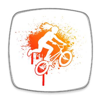 Freestyle-BMX Geschenk für eine Freestyle-Fahrerin - Viereckiger Kühlschrankmagnet - Weiß - Vorne