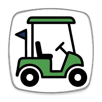 Golfcart Golfauto Golfsport Golfclub Herren - Viereckiger Kühlschrankmagnet - Weiß - Vorne