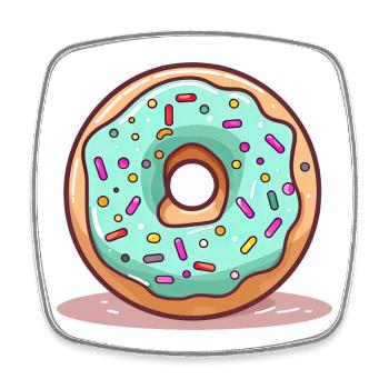 Donut Mintblau Glanz - Viereckiger Kühlschrankmagnet - Weiß - Vorne