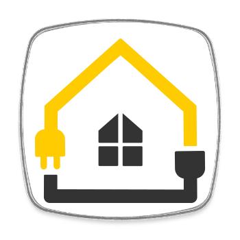 Maison intelligente prise pour électricien - Magnet carré - blanc - Devant