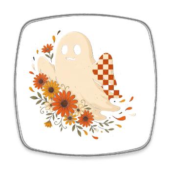 Ghost Ghost Botany Flowers Blossoms Mystical - Square fridge magnet - white - Front
