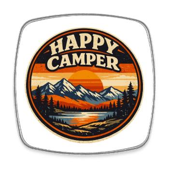 Happy Camper Camping Vintage | Na Hiking Gift - Viereckiger Kühlschrankmagnet - Weiß - Vorne