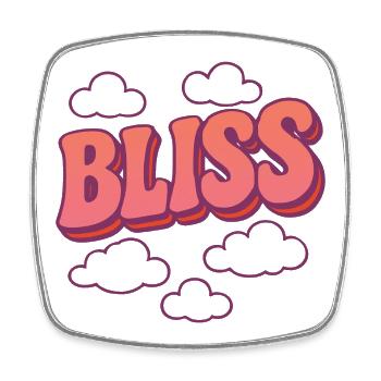 Bliss Clouds Retro Bubble - Square fridge magnet - white - Front