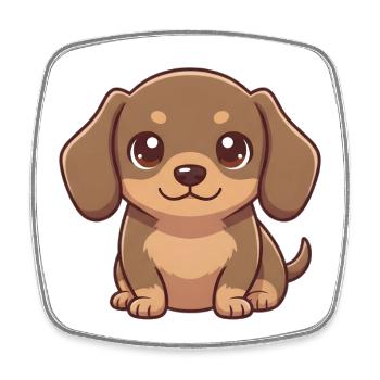 Cute dachshund - Square fridge magnet - white - Front
