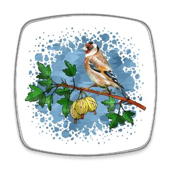 Bunter Vogel - Viereckiger Kühlschrankmagnet - Weiß - Vorne