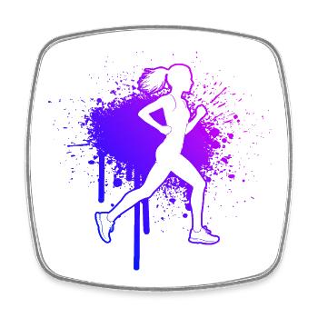 Idée cadeau pour la course de marathon pour le coureur - Magnet carré - blanc - Devant
