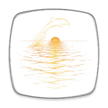 Coucher de soleil Mer - Magnet carré - blanc - Devant
