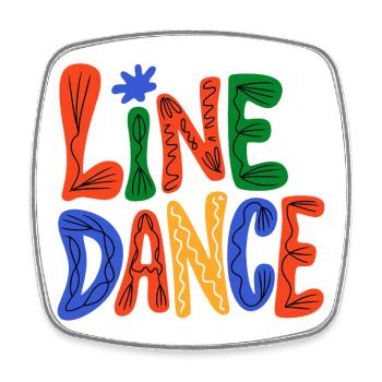 Line Dance Love - Viereckiger Kühlschrankmagnet - Weiß - Vorne