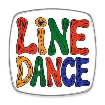 Line Dance Vibes - Viereckiger Kühlschrankmagnet - Weiß - Vorne