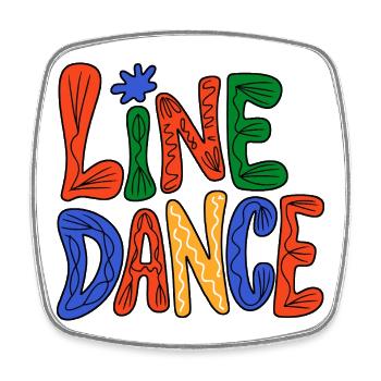 Line Dance Vibes - Viereckiger Kühlschrankmagnet - Weiß - Vorne