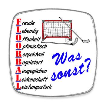 Floorball Was sonst? - Viereckiger Kühlschrankmagnet - Weiß - Vorne