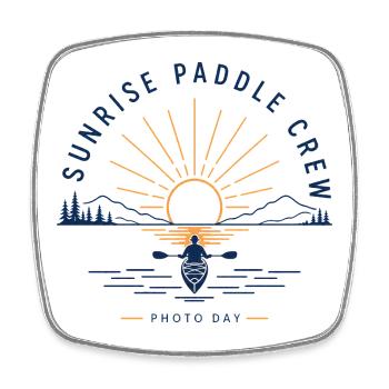 Sunrise Paddle Crew Kayak Group Photo Day Vacation - Viereckiger Kühlschrankmagnet - Weiß - Vorne