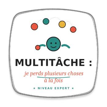 Multitâche: je perds plusieurs choses - Magnet carré - blanc - Devant