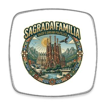 Sagrada Familia Barcelona - Viereckiger Kühlschrankmagnet - Weiß - Vorne