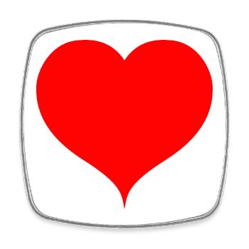 Red Heart Minimal Style - Square fridge magnet - white - Front