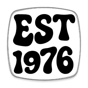 Born in 1976 - Square fridge magnet - white - Front