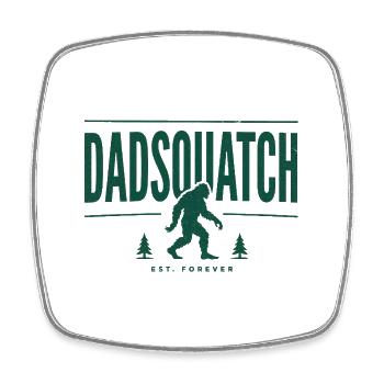 DadSquatch Motiv mit Bigfoot - Viereckiger Kühlschrankmagnet - Weiß - Vorne