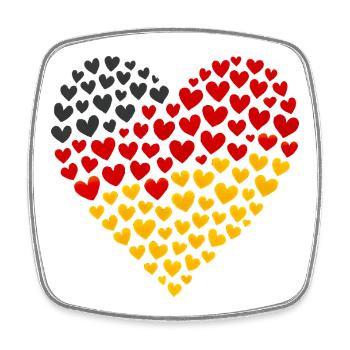 Deutschland Flagge - Herz aus  - Viereckiger Kühlschrankmagnet - Weiß - Vorne