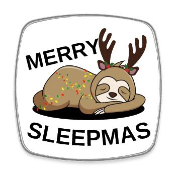 Joyeux Sleepmas - Magnet carré - blanc - Devant