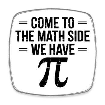 Komm zur Mathe Seite Wir haben Pi Kuchen - Viereckiger Kühlschrankmagnet - Weiß - Vorne