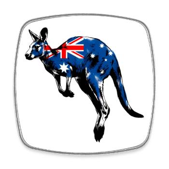 Australisches Känguru-Australien - Viereckiger Kühlschrankmagnet - Weiß - Vorne