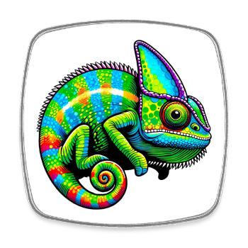 chameleon - Square fridge magnet - white - Front