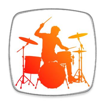 Gift idea for the drummer with drum games - Square fridge magnet - white - Front