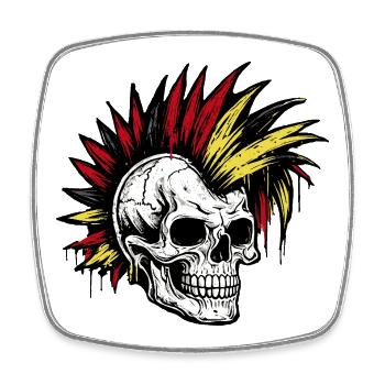 Schädel Punk Deutschland Fan schwarzrotgold - Viereckiger Kühlschrankmagnet - Weiß - Vorne