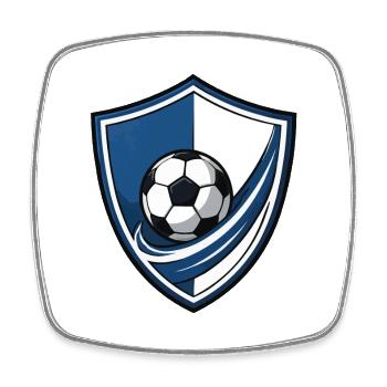 Shield Football Logo with Ball - Square fridge magnet - white - Front
