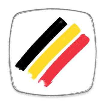 Belgien Flagge - Streifen - Viereckiger Kühlschrankmagnet - Weiß - Vorne