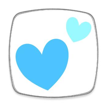 Two-tone heart duo graphic - Square fridge magnet - white - Front