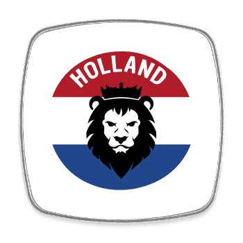Niederlande - Nederland - Netherlands - Lion Löwe - Viereckiger Kühlschrankmagnet - Weiß - Vorne