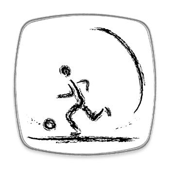 Dynamischer Fußballspieler Abstrakt Sport Design - Viereckiger Kühlschrankmagnet - Weiß - Vorne