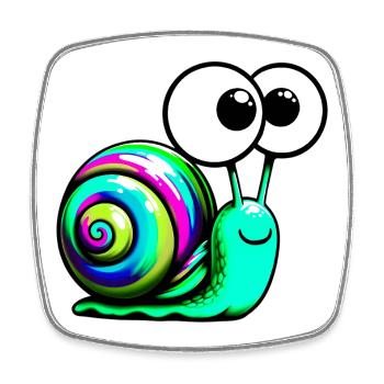 Escargot - Magnet carré - blanc - Devant
