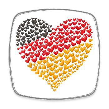 German Flag Heart Mosaic - Square fridge magnet - white - Front