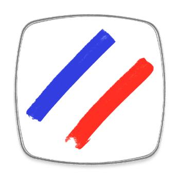 France Flag - Stripes - Square fridge magnet - white - Front