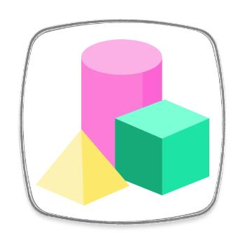 Blocs de couleur en géométrie pastel - Magnet carré - blanc - Devant