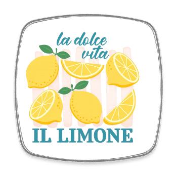 La Dolce Vita Il Limone - Viereckiger Kühlschrankmagnet - Weiß - Vorne
