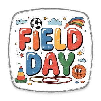 Field Day Retro Pop - Square fridge magnet - white - Front