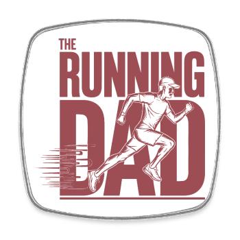 Laufender Papa Le Papa Coureur Chemise - Magnet carré - blanc - Devant