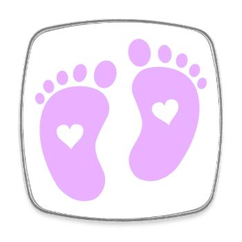 Pieds de bébé - Magnet carré - blanc - Devant