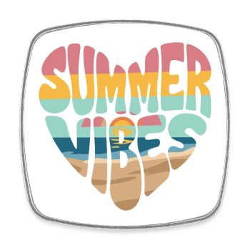 Summer Vibes - Square fridge magnet - white - Front