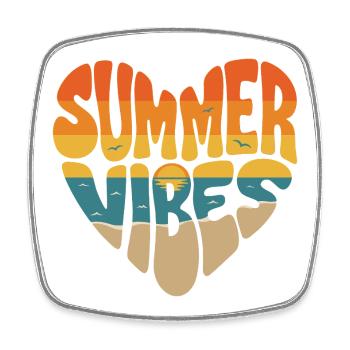 Summer Vibes - Square fridge magnet - white - Front