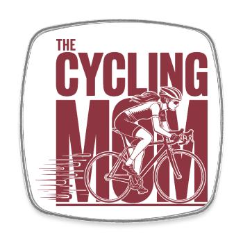 Cycling Mom Bike Mom Shirt - Square fridge magnet - white - Front