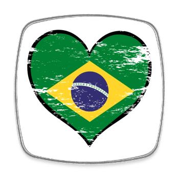 Brasilien Herzflagge used - Viereckiger Kühlschrankmagnet - Weiß - Vorne