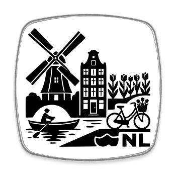 NL Urlaub Niederlande Holland - Viereckiger Kühlschrankmagnet - Weiß - Vorne