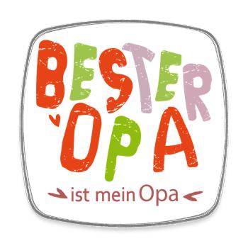 bester Opa - Viereckiger Kühlschrankmagnet - Weiß - Vorne