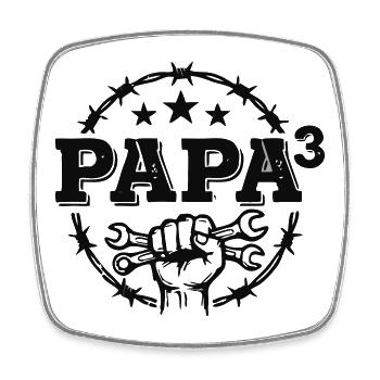 Dad 3 Wrench Mechanic Dad - Square fridge magnet - white - Front